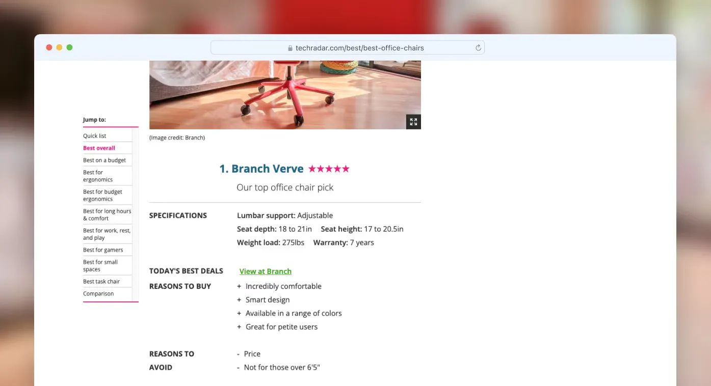 An example of a blog post featuring an overview of a product.