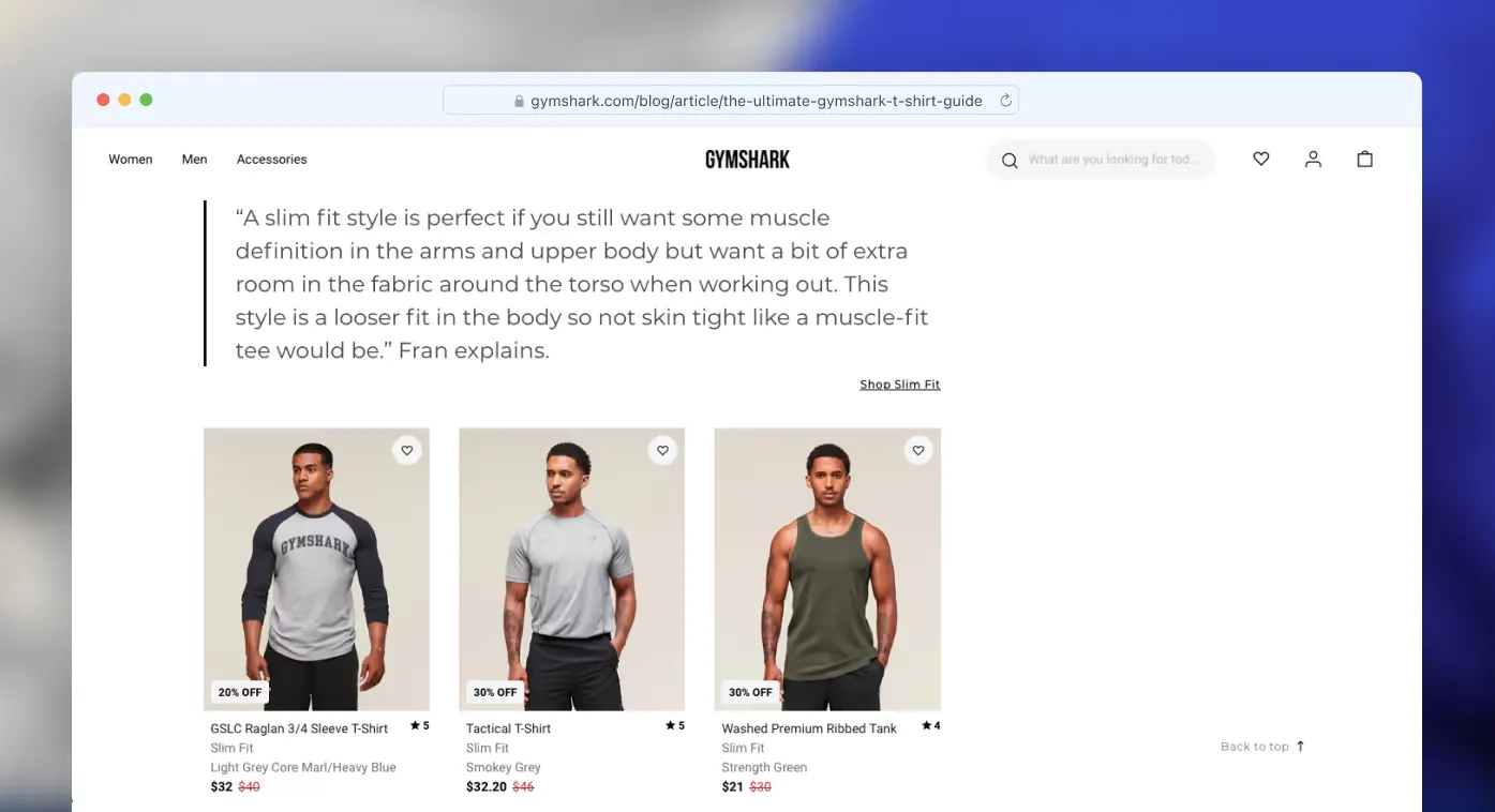 An example of a blog post with a good transition to product recommendations