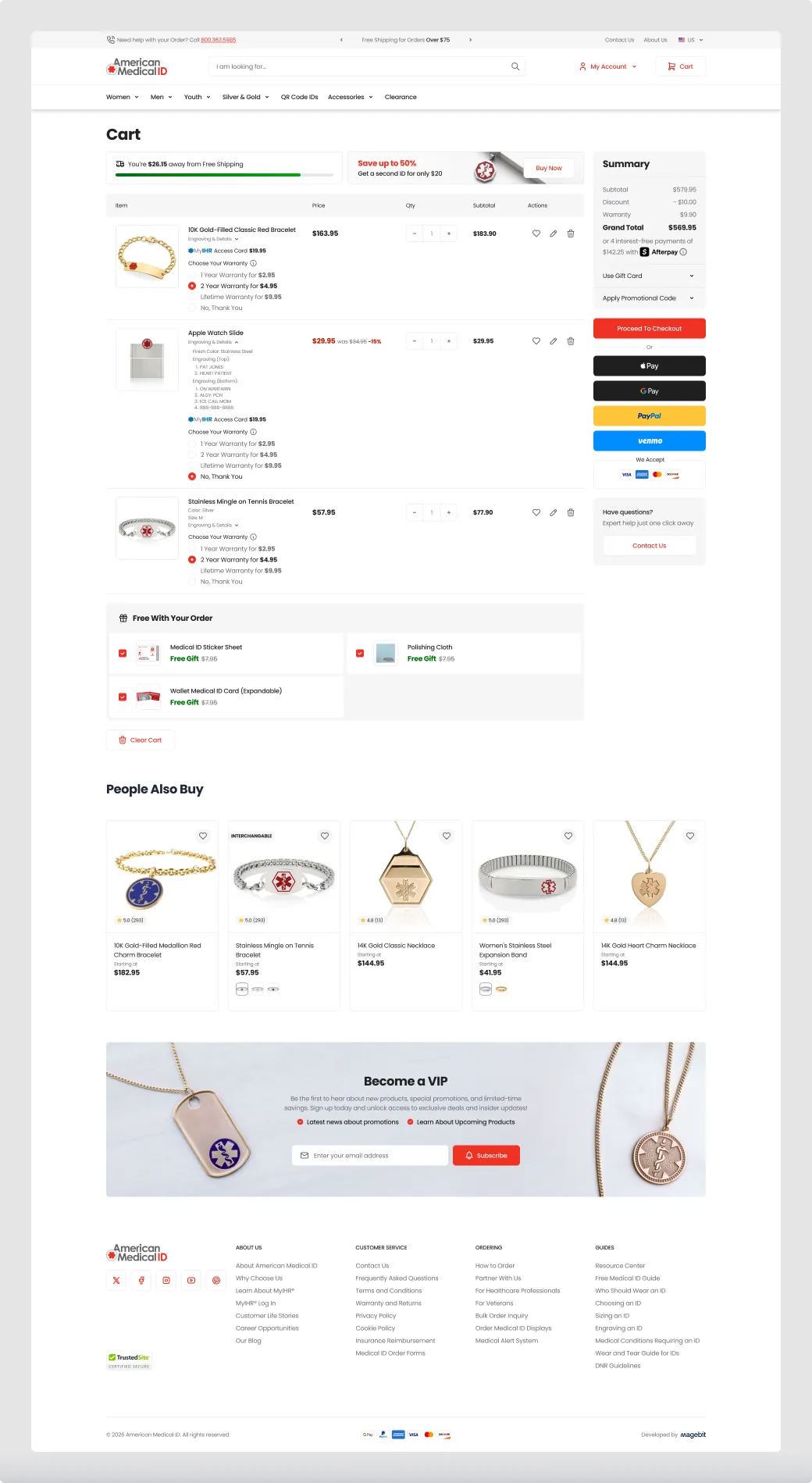 The American Medical ID shopping cart