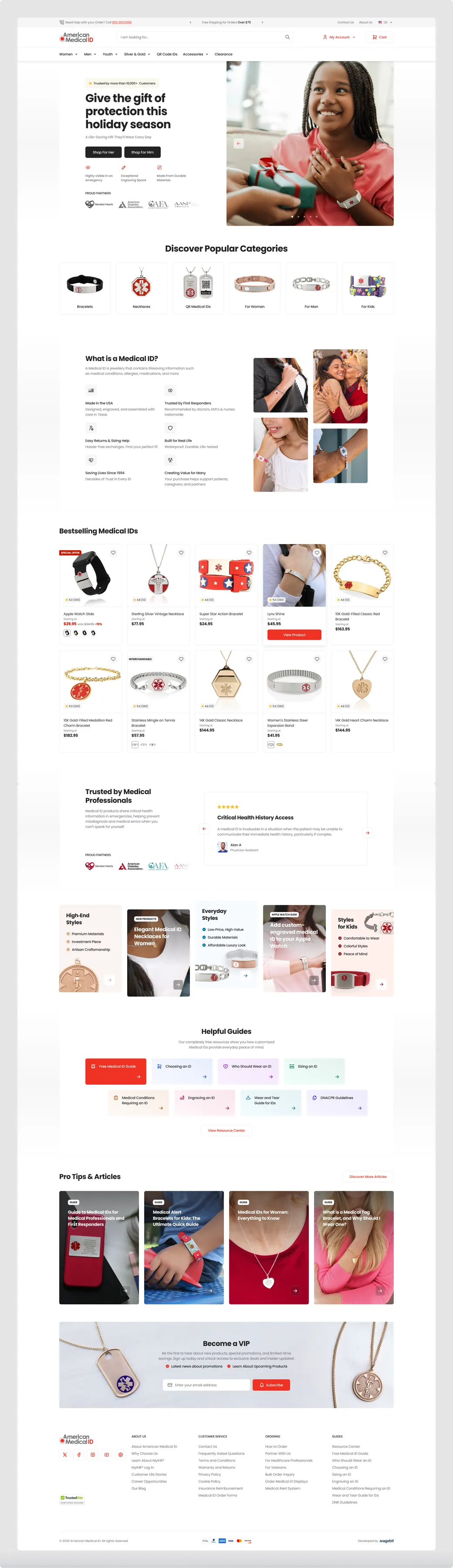 The American Medical ID homepage