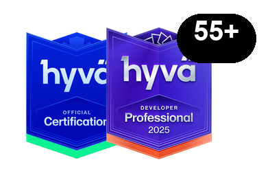 Hyvä certification badges, 55+ certified developers