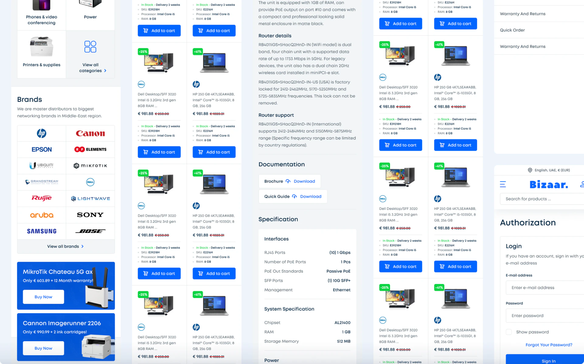 More Bizaar pages on mobile