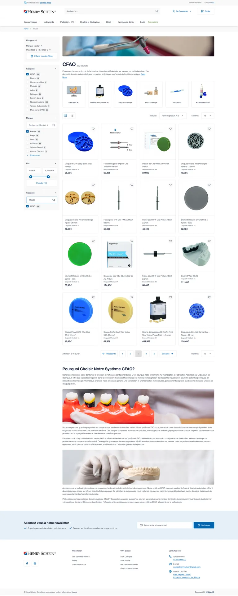 Henry Schein catalog product grid