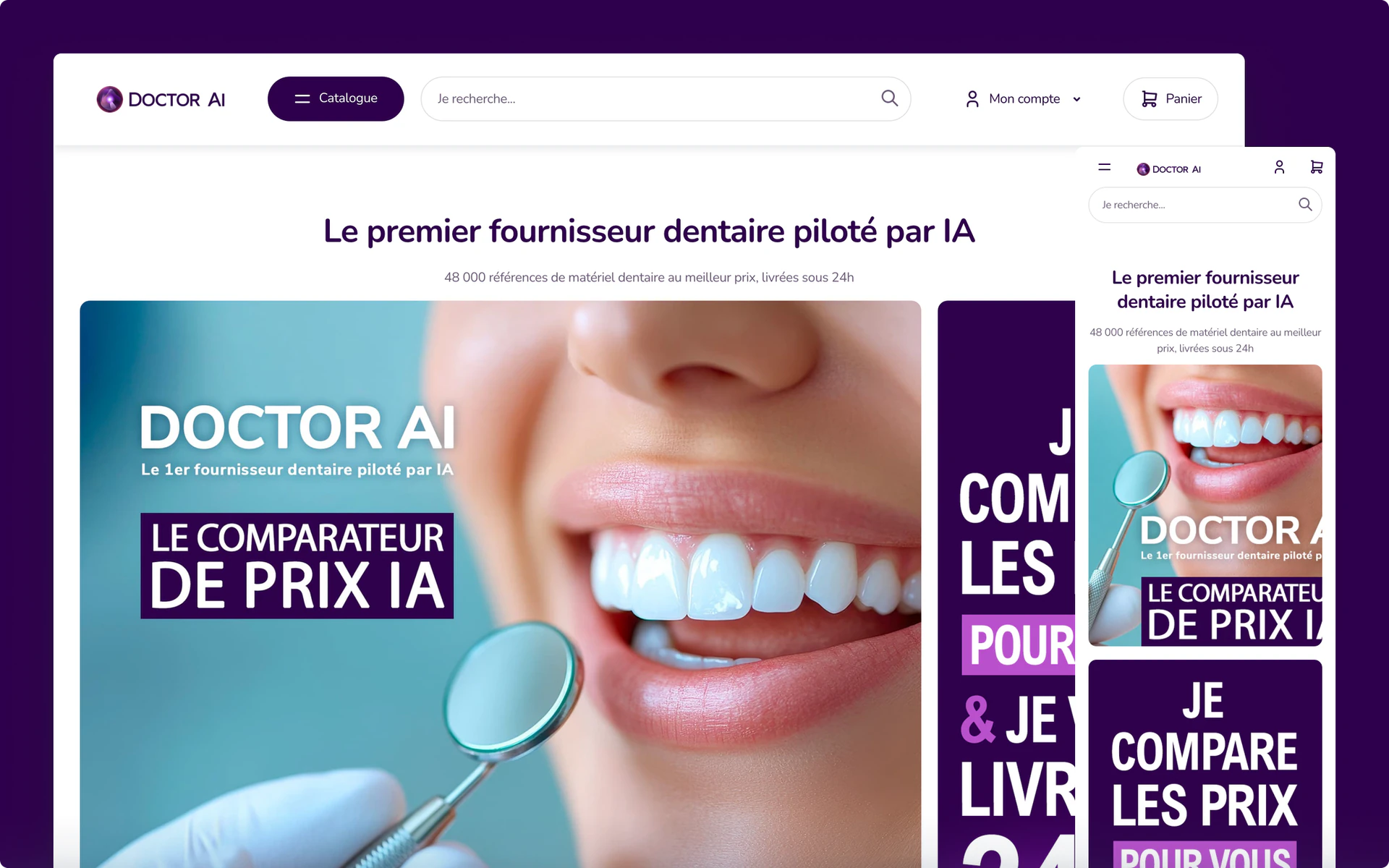 The Doctor AI homepage on desktop and mobile