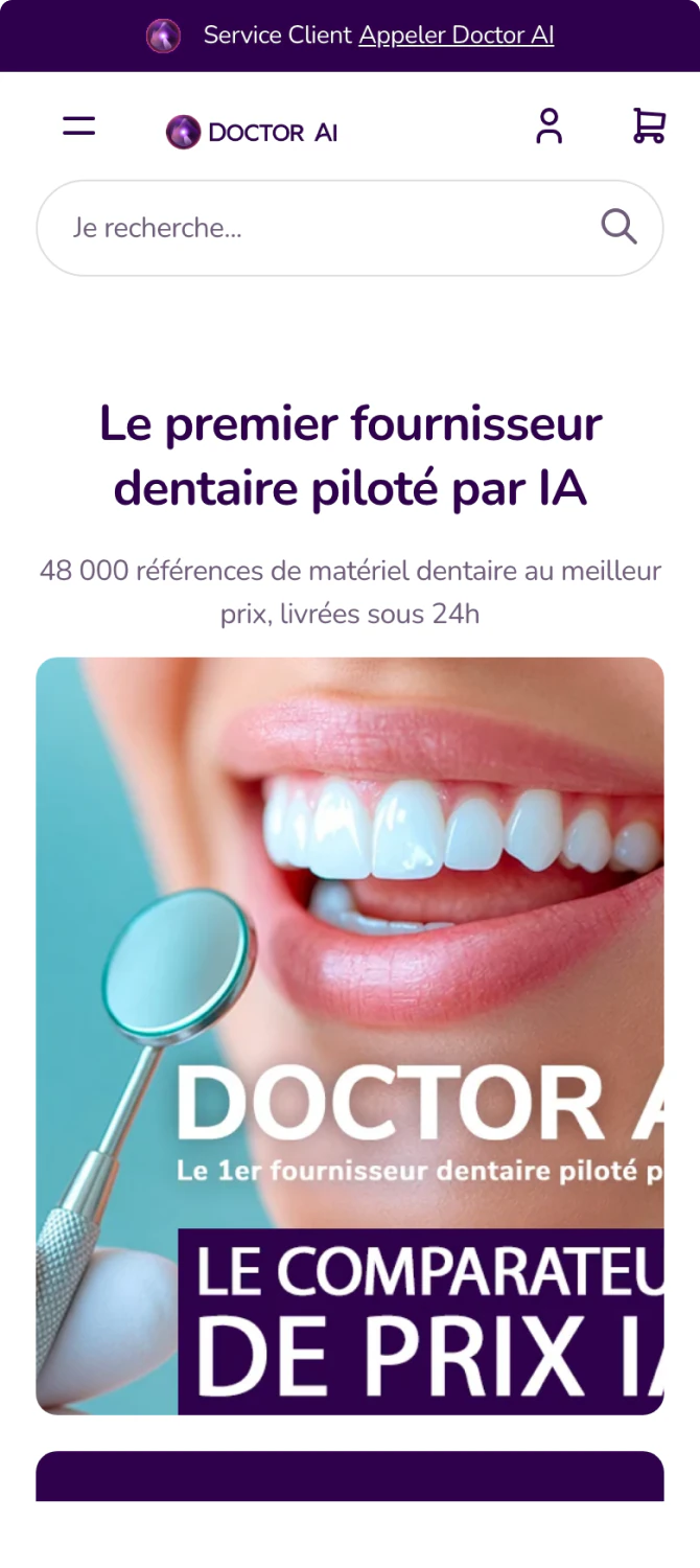 The Doctor AI storefront on mobile