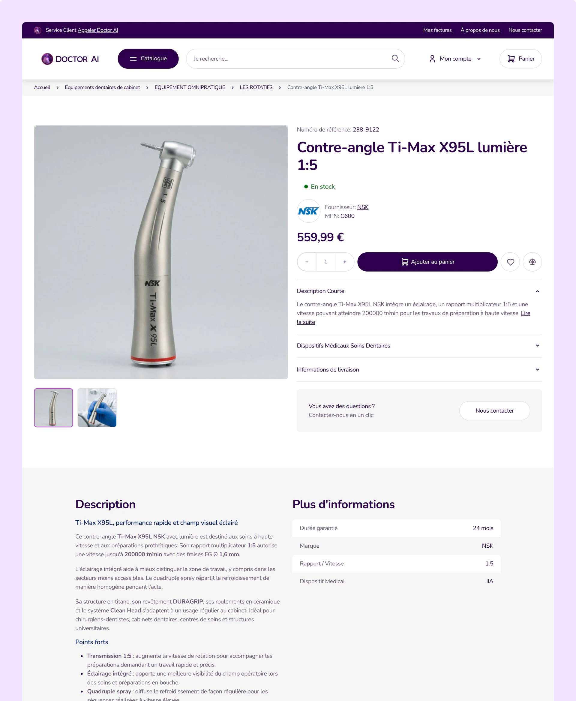 A Doctor AI product page with personalized pricing