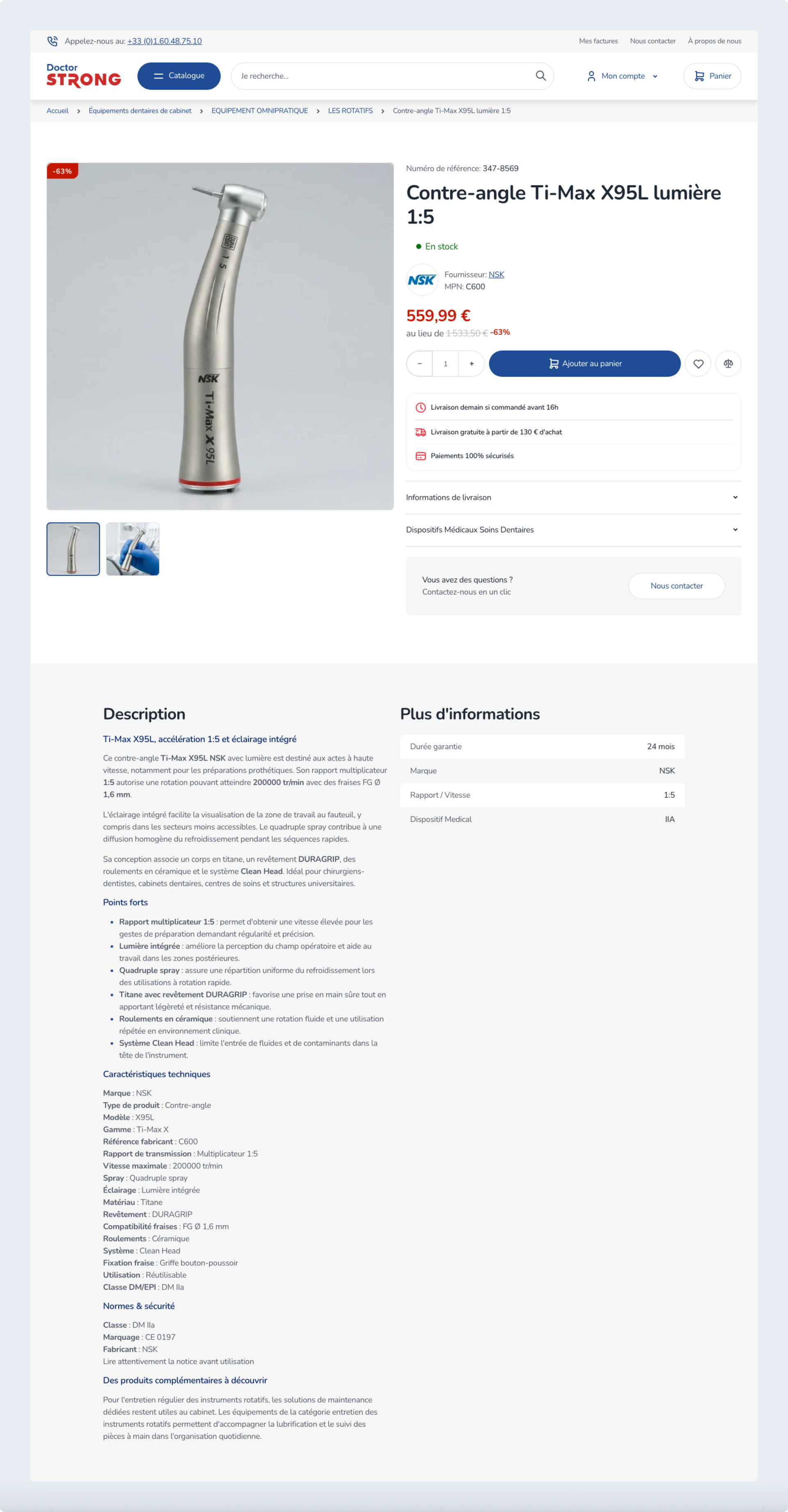 A Doctor Strong product page