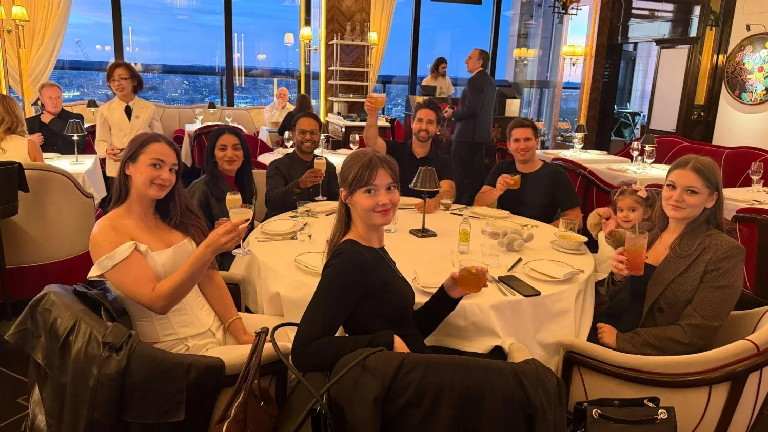 Magebit team having dinner with Personal Homecare Pharmacy at the rooftop restaurant Shanghai Me London
