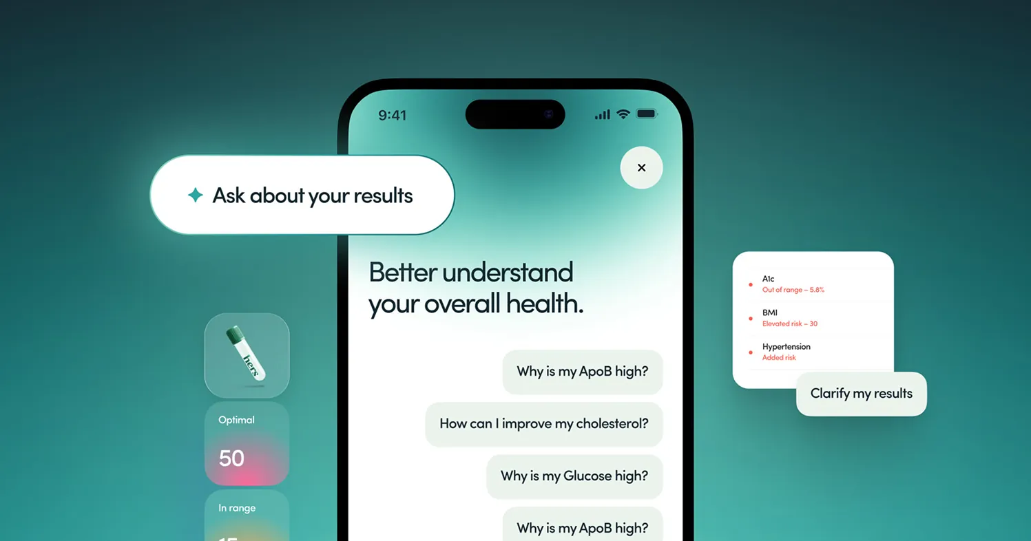 Healthcare AI explaining lab results and answering patient health questions.