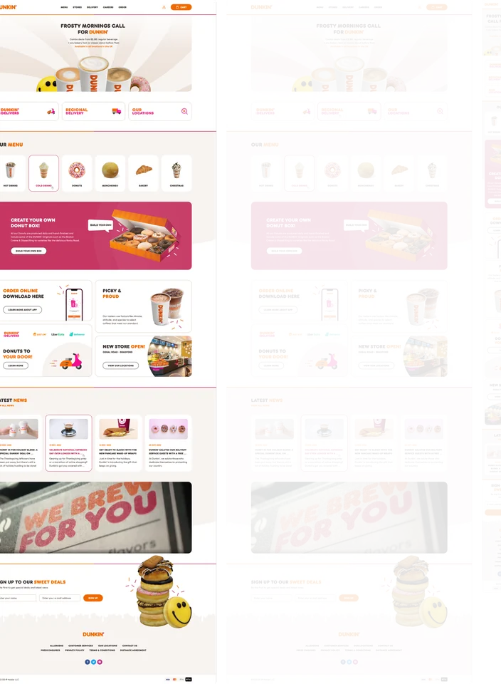 Dunkin' UK storefront — Frosty mornings campaign