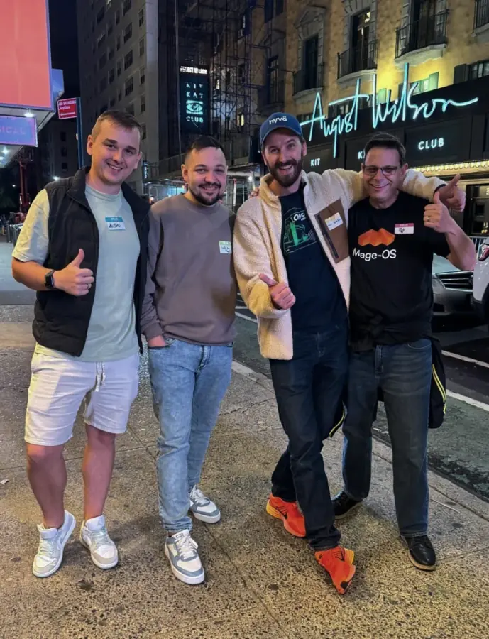 Magebit team out together at night