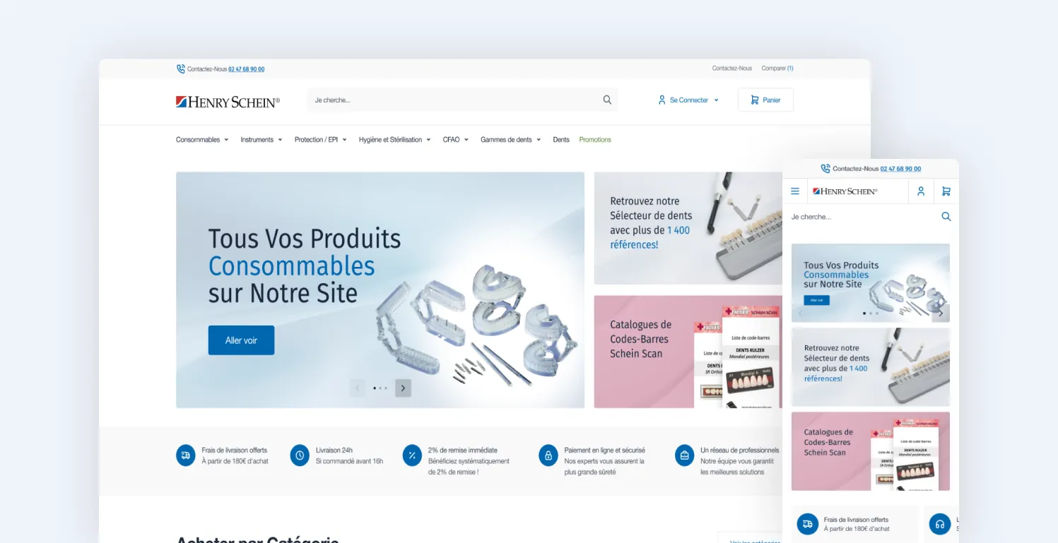 Henry Schein Adobe Commerce storefront optimized with Hyvä by Magebit