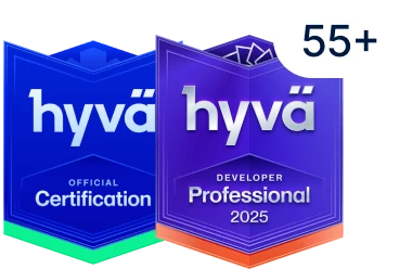 Hyvä Official Certification and Hyvä Developer Professional 2025 badges