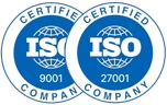 ISO 9001 and ISO 27001 certified company.
