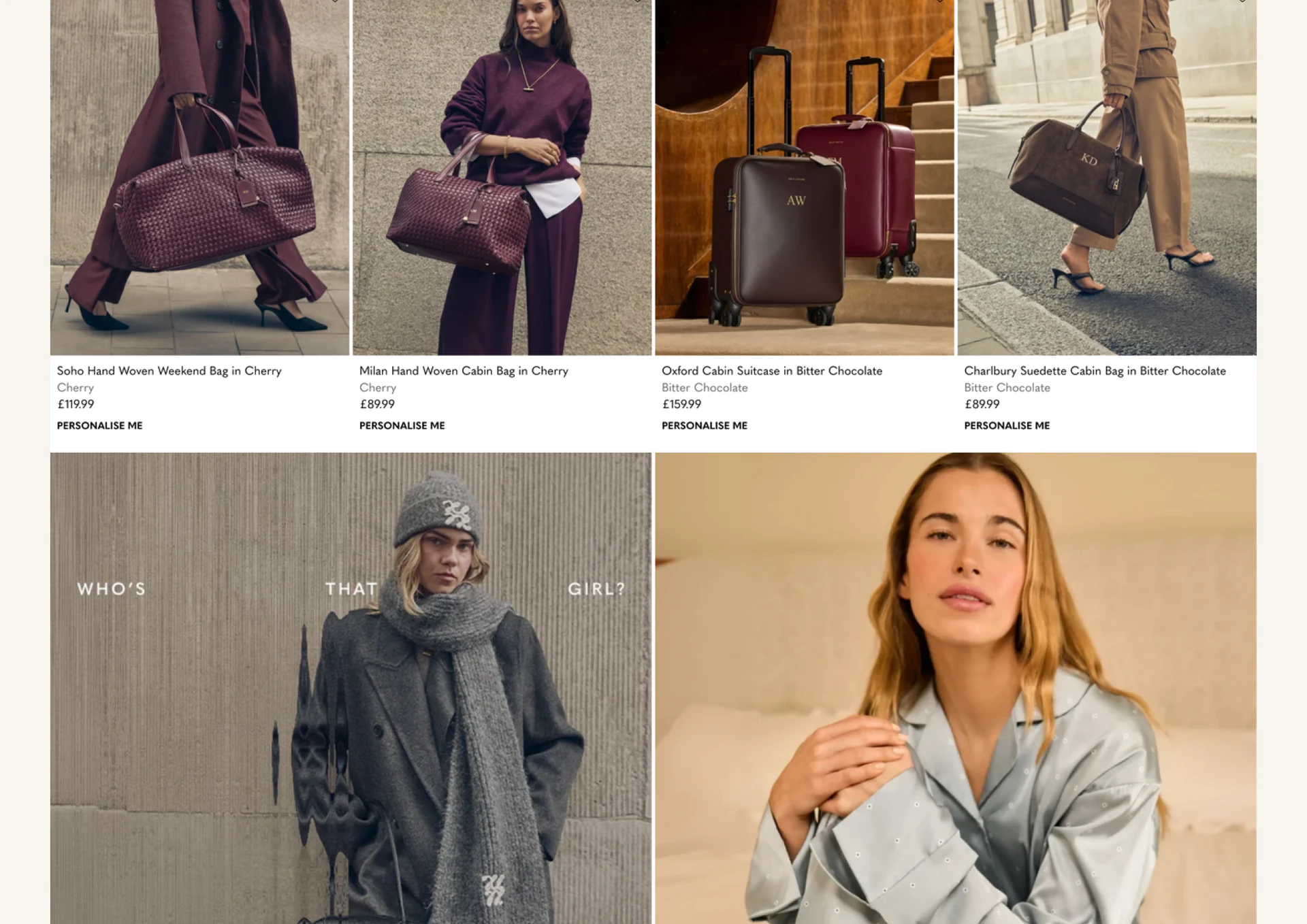 The Katie Loxton homepage, continued