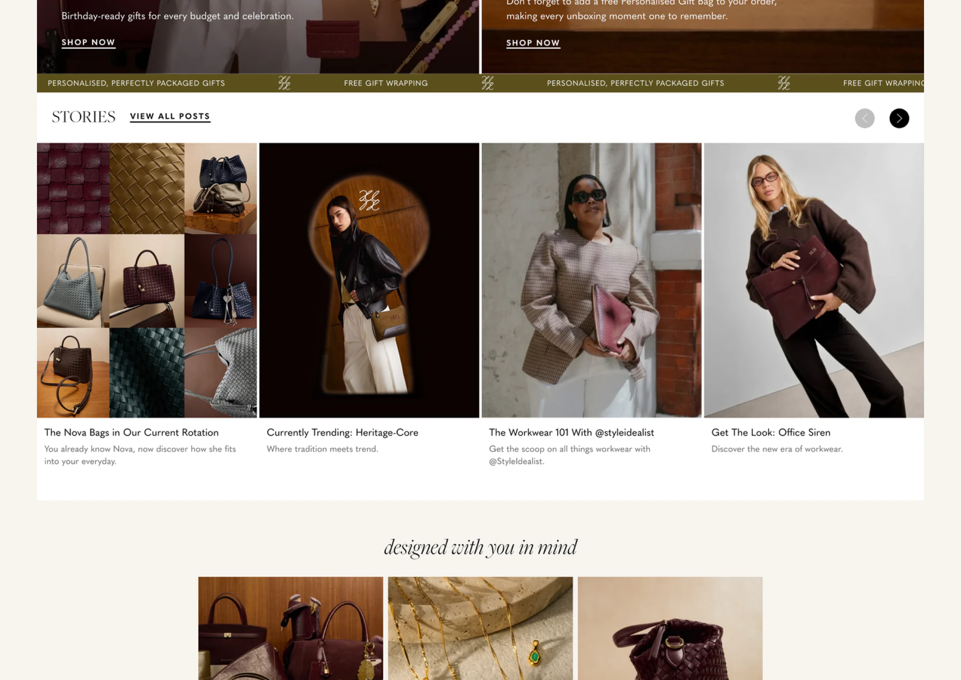 The Katie Loxton homepage, continued