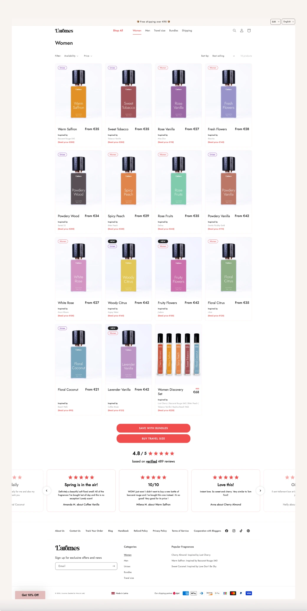 L’aromes Women collection page