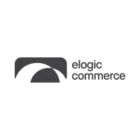Elogic Commerce logo, a dark grey arch mark next to the words "elogic commerce"