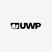 Underwaterpistol logo, a black "UWP" wordmark with a circular mark inside the letter U
