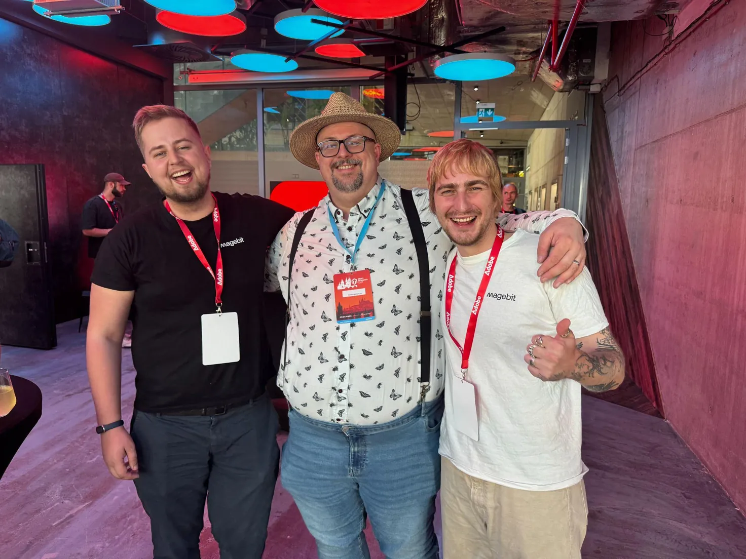 Magebit's Val and Rihards with Meet Magento Czech organizer Marek Kubacak