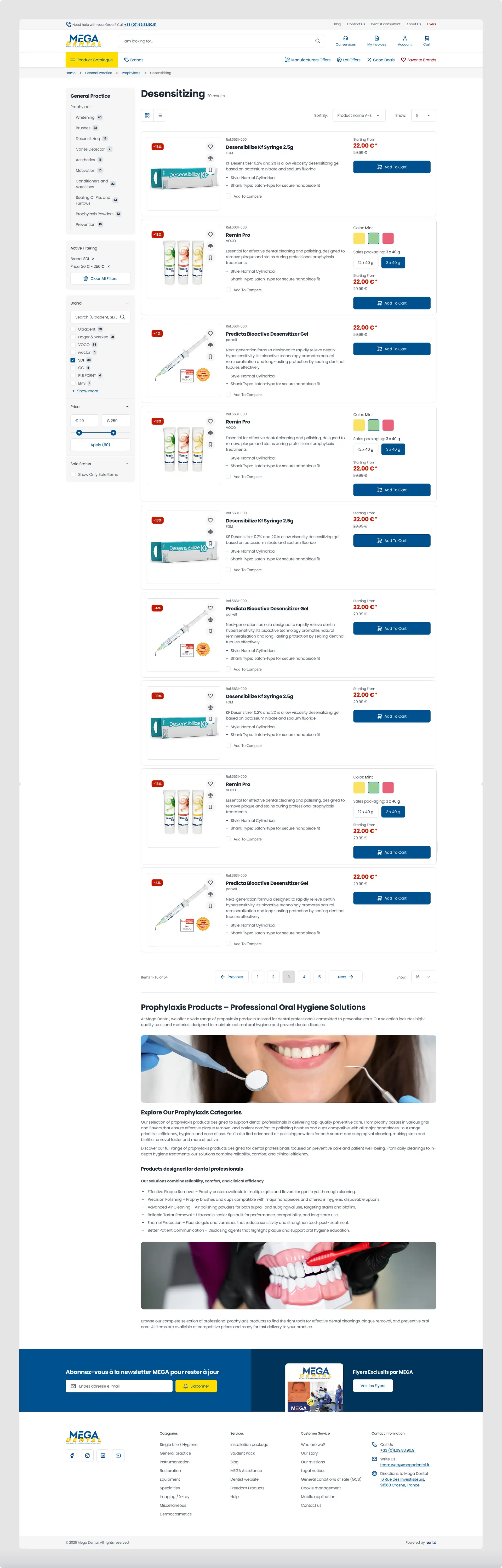 A Mega Dental category page