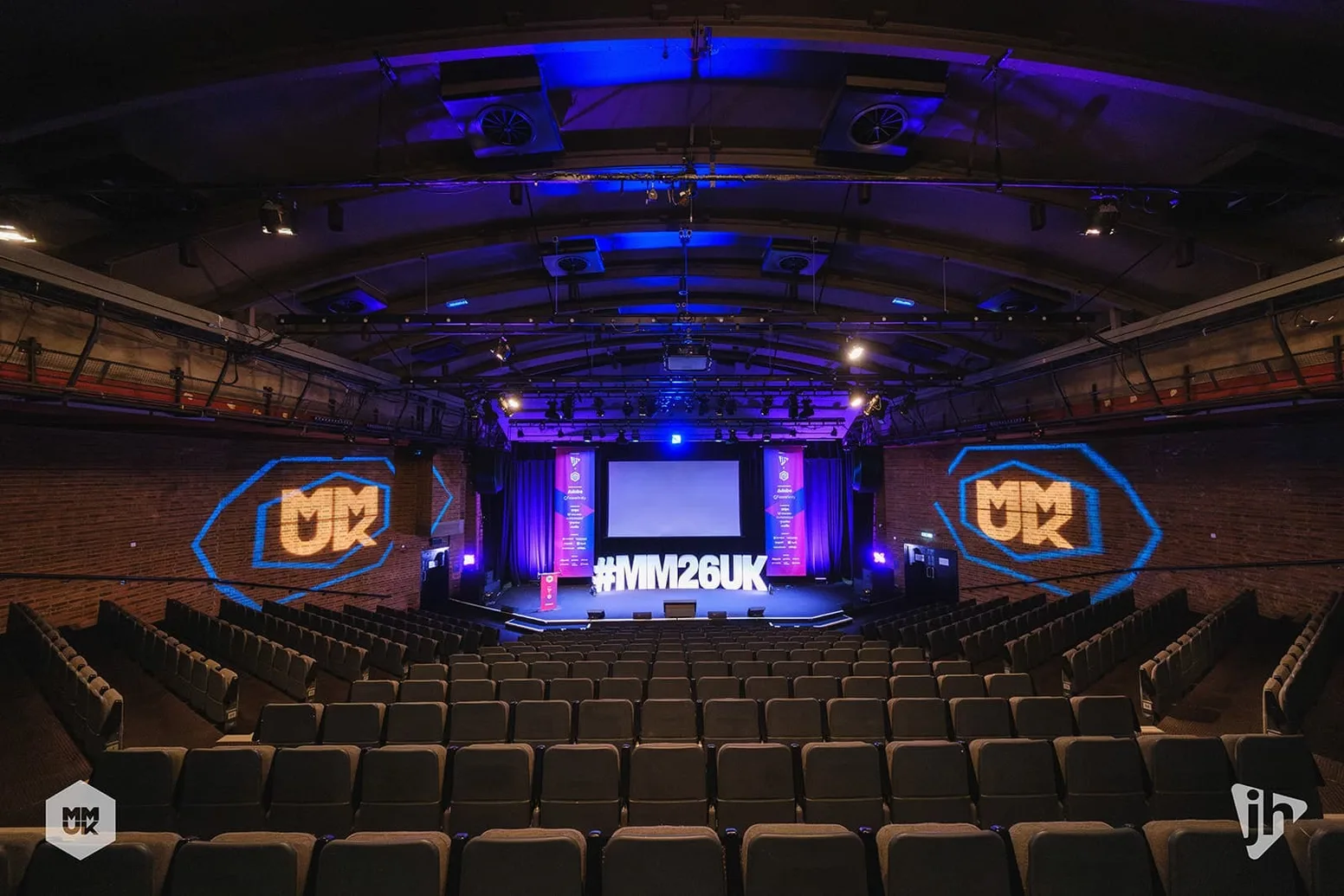 The main auditorium at The Mermaid in London set up for Meet Magento UK 2026