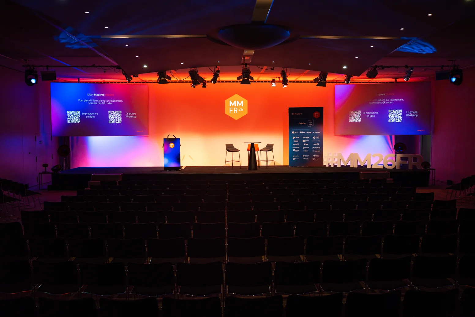 The main stage and auditorium at Meet Magento France 2026 in Paris