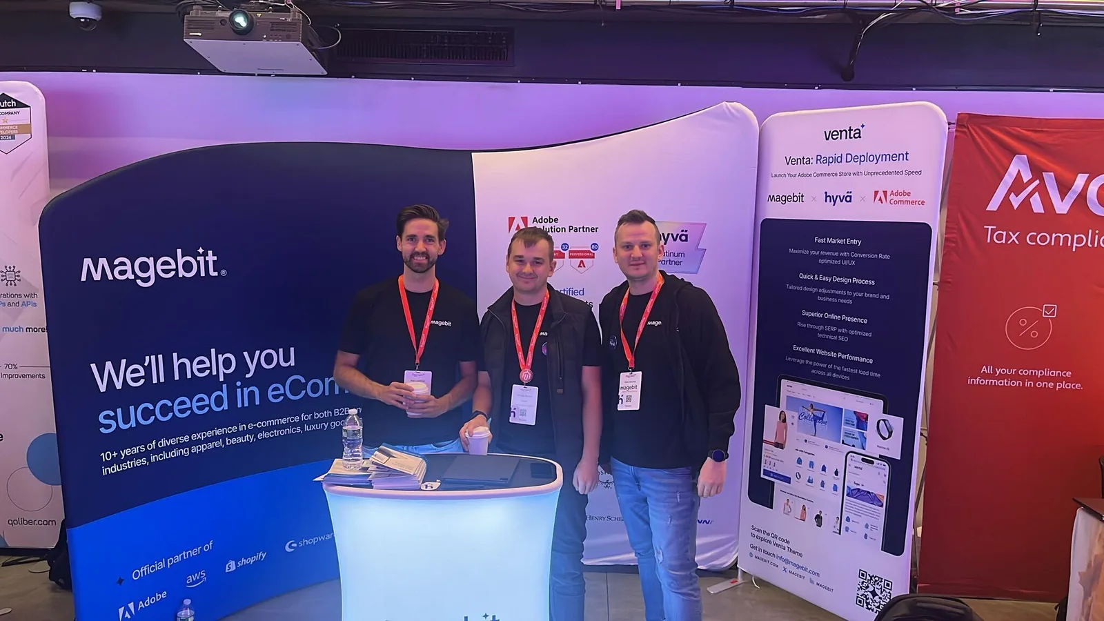 Magebit team at the Magebit booth at Meet Magento New York 2024