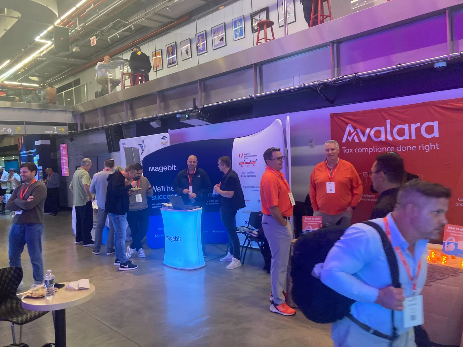 Magebit booth in the exhibitor area at New World Stages during Meet Magento New York 2024