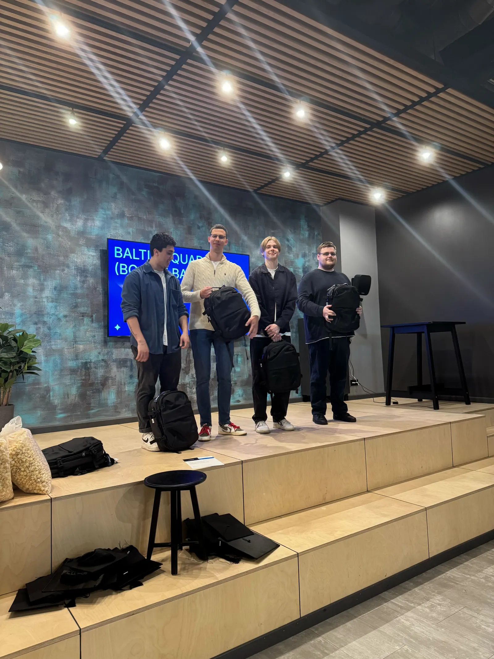 Bootcamp participants on stage during the Magebit Bootcamp 2025 closing ceremony