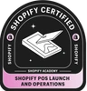 Shopify POS certification badge.