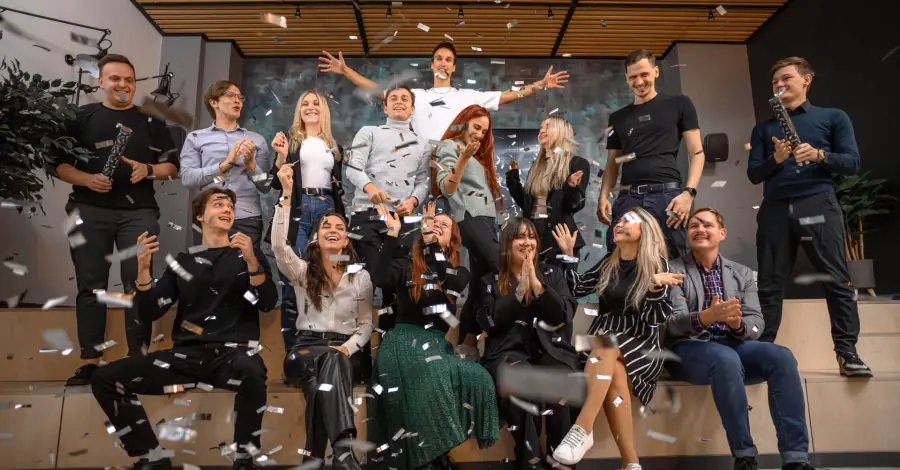The Magebit team celebrating together