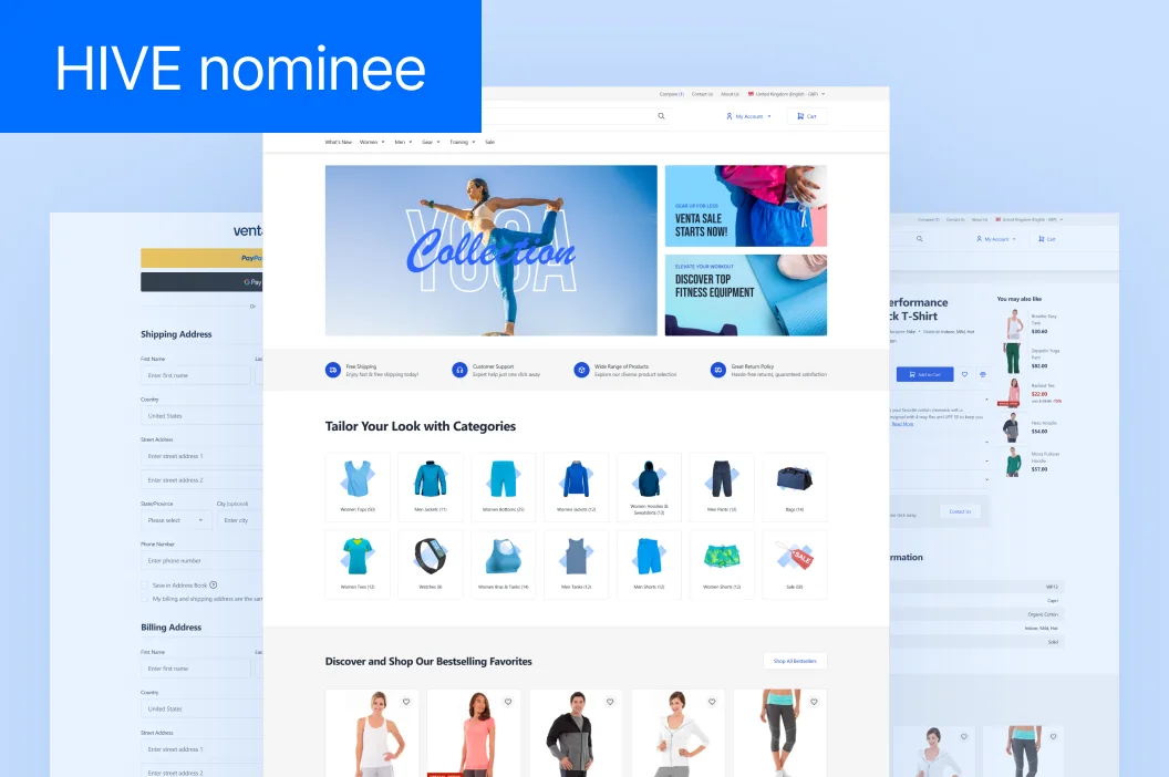 Venta rapid storefront framework — yoga collection collage