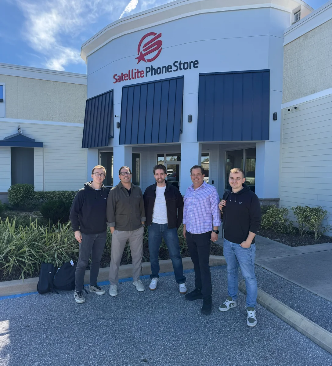 The Magebit team outside a SatelLite Phone Store.
