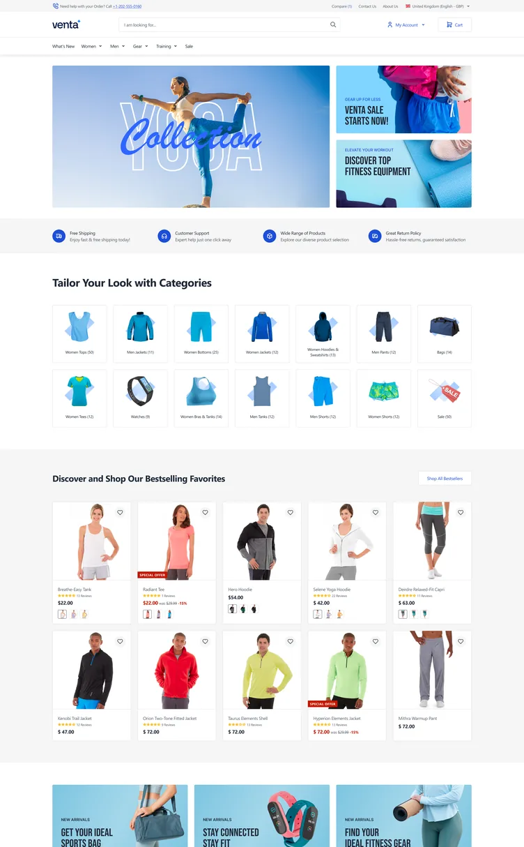 An Adobe Commerce storefront built by Magebit, on desktop.