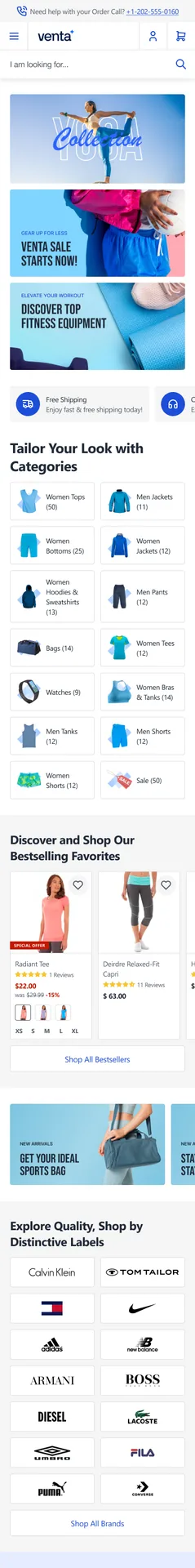 The same storefront on a phone.